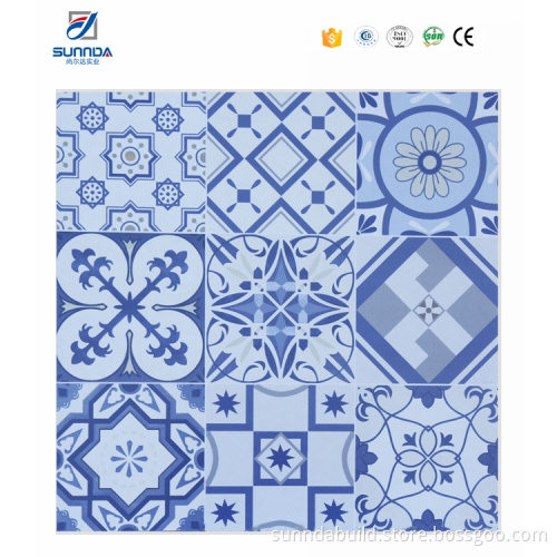 Sunnda blue flower bathroom backsplash mediterranean tiles